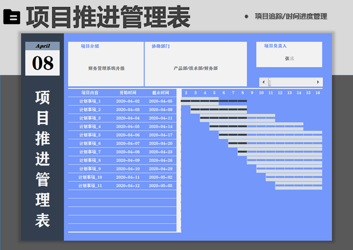 项目推进管理表-甘特图