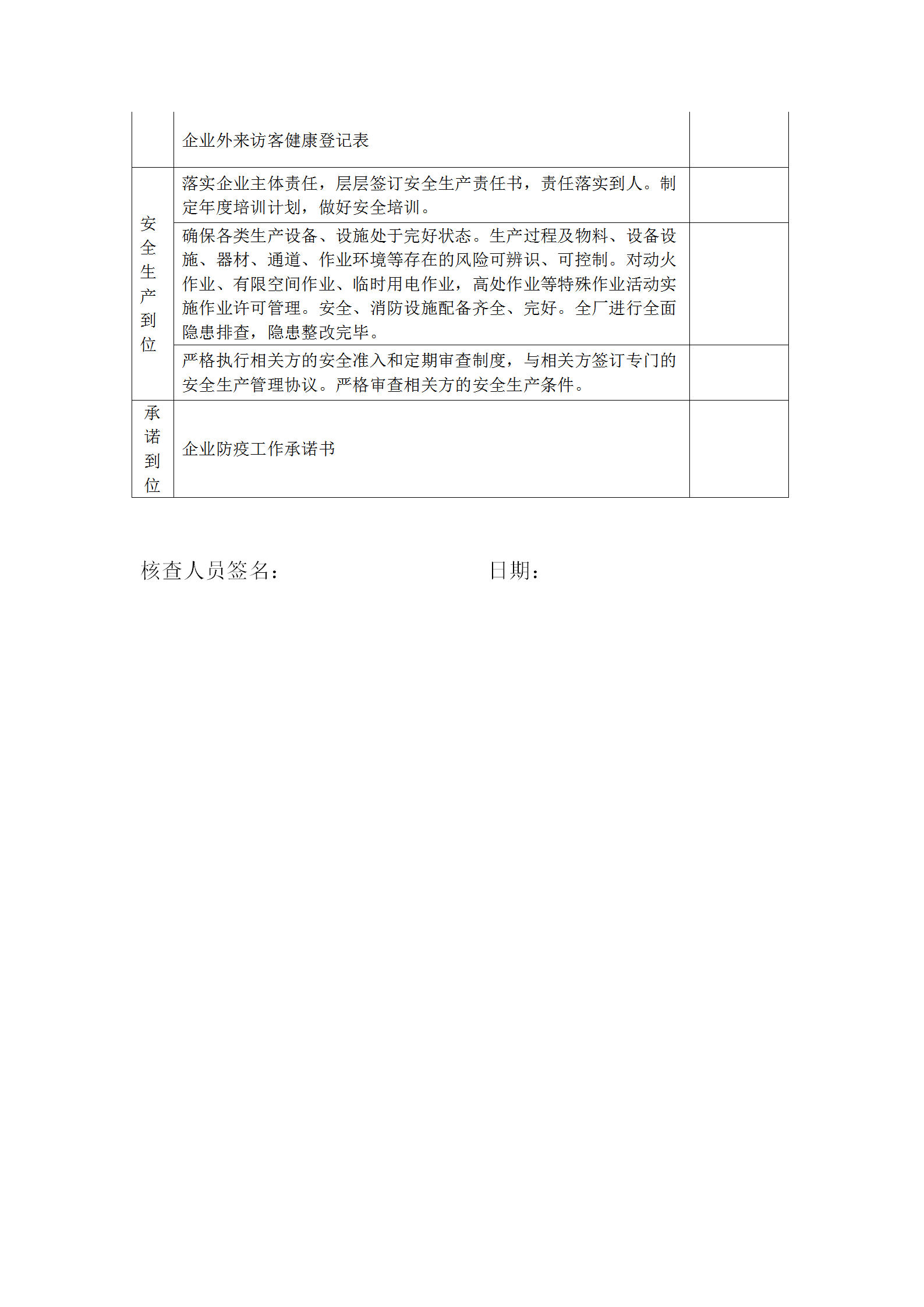 申请复工企业现场核查表