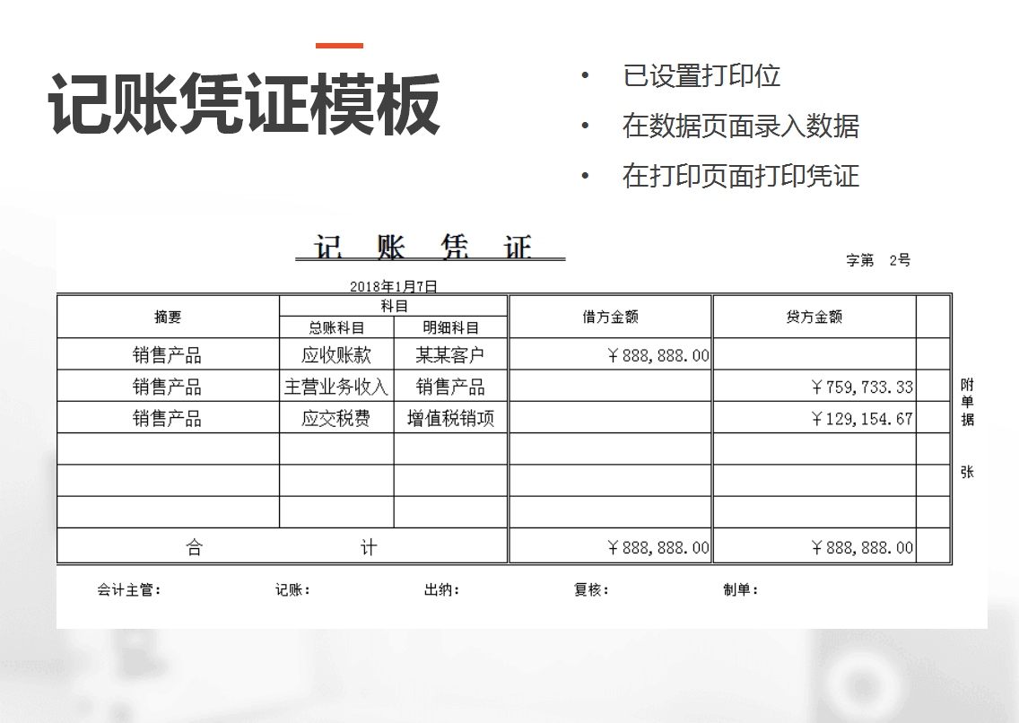 记账凭证模板A4三张