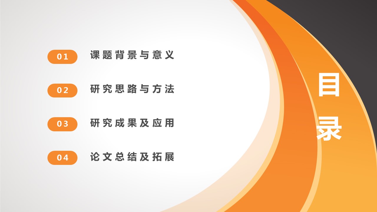 简约橙色毕业论文答辩开题报告模