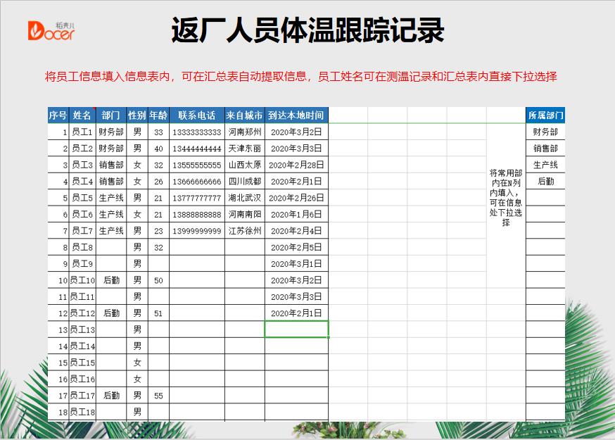 外来人员体温测量及隔离记录自动