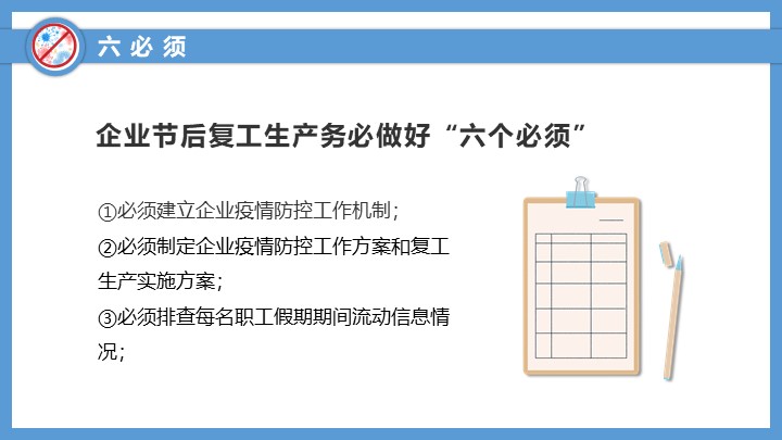 企业复工疫情防治方案PPT