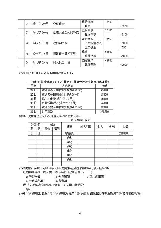 会计学考题集锦